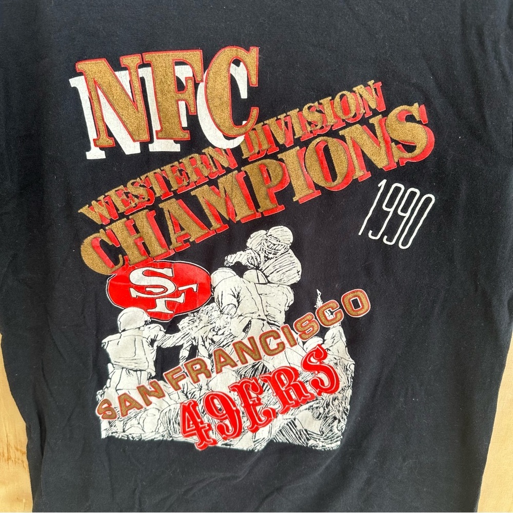 Vintage 1990 San Francisco 49ers Single Stitch T-shirt Size Medium Made USA - Picture 3 of 13